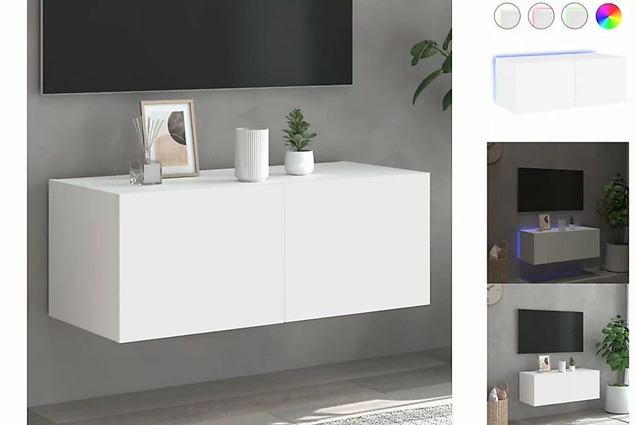 vidaXL TV-Schrank TV-Wandschrank mit LED-Leuchten Weiß 80x35x31 cm günstig online kaufen