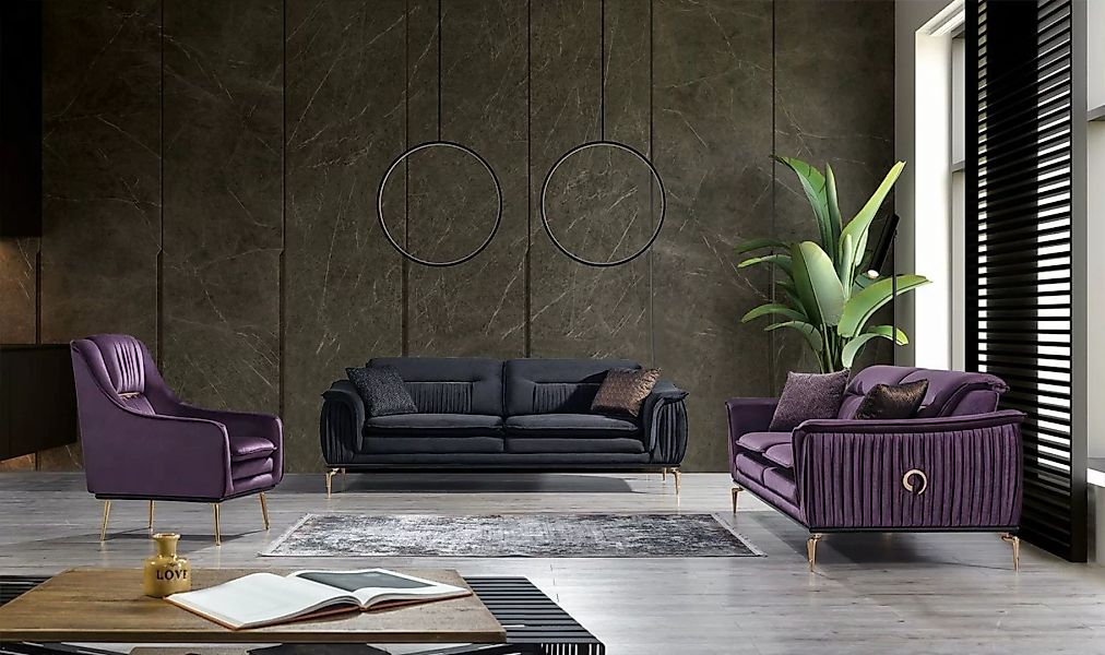 Villa Möbel Polstergarnitur BOLOGNA, (Set, 3-tlg), Hand Made Qualtiy, Luxus günstig online kaufen
