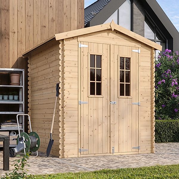 Timbela Holz-Gartenhaus M320C Beige Braun 2,82 m² FSC® günstig online kaufen