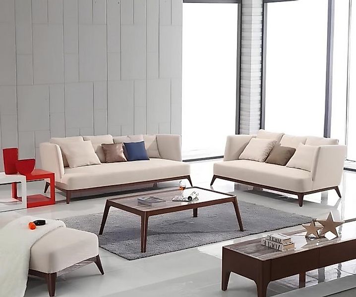 Xlmoebel Sofa Landhausstil Sofagarnitur mit 3-Sitzer, 2-Sitzer und Hocker, günstig online kaufen