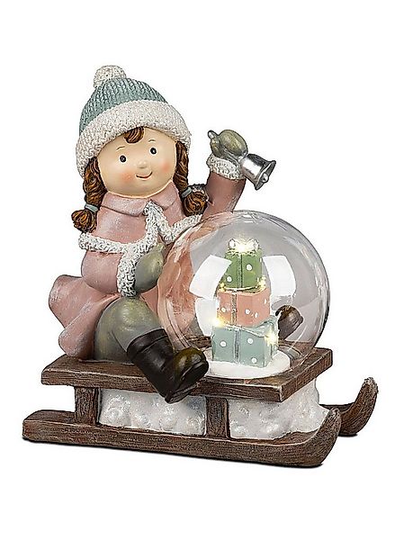 formano Dekofigur Nostalgische Winterkinder auf Schlitten mit LED Beleuchtu günstig online kaufen