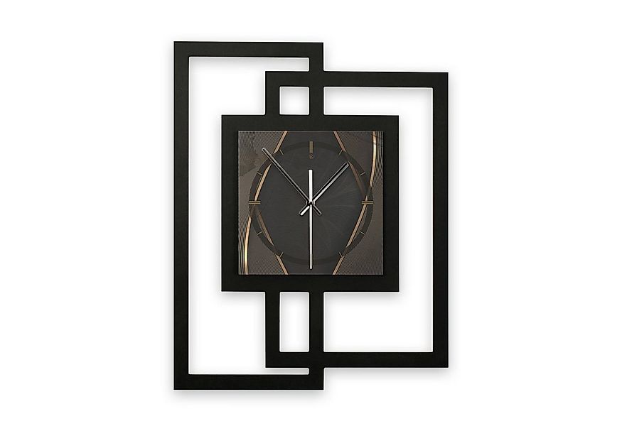 Kreative Feder Wanduhr Design-Wanduhr „Dark Elegance“ in modernem Metallic- günstig online kaufen
