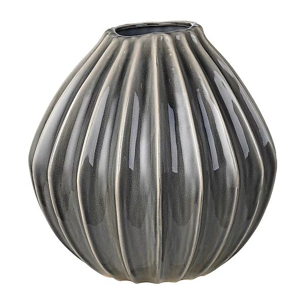 Broste Copenhagen Vasen WIDE Vase L Keramik Smoked Pearl 30 cm (grau) günstig online kaufen