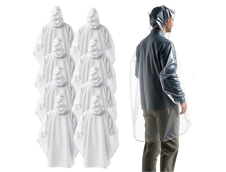 Travelfreund® Regenponcho 6x Einweg Regenjacke mit Kaputze transparent Einh günstig online kaufen
