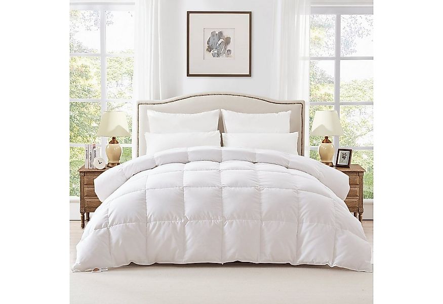 Elemuse Federbettdecke Daunendecke Bettdecke Nature 135x200cm, 155x220cm, 2 günstig online kaufen