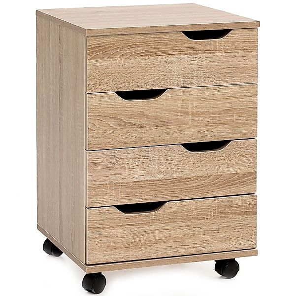 FINEBUY Rollcontainer SuVa16415_1, (Bürocontainer Sonoma 40x60x40cm, günstig online kaufen
