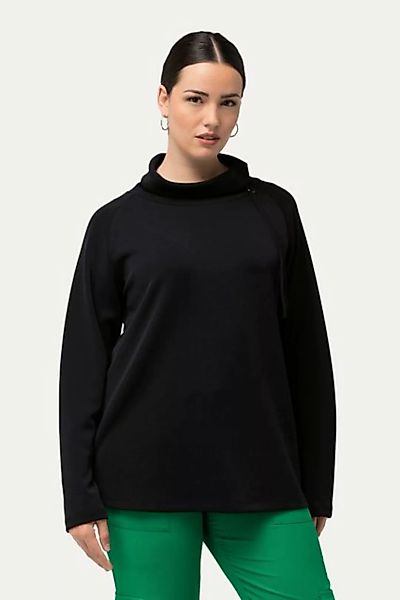 Ulla Popken Sweatshirt Sweatshirt Modalmix Stehkragen Zipper Langarm günstig online kaufen