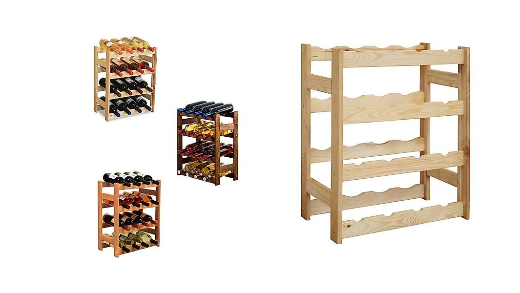 Modo24 Weinregal Flaschenregal Holzregal Flaschenständer Varianten 12 bis 9 günstig online kaufen