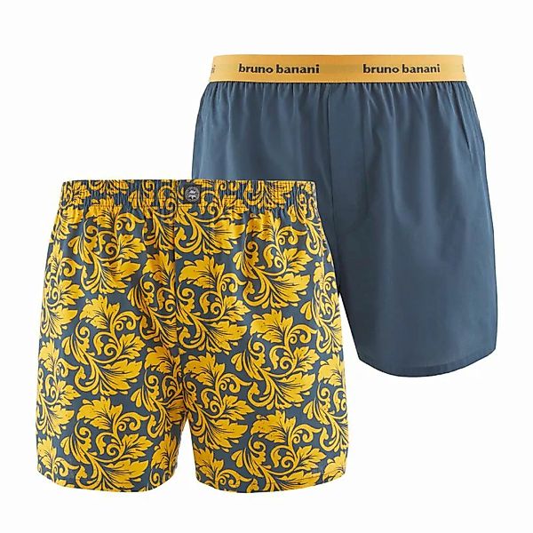 Bruno Banani Herren Boxer Shorts, 2er Pack - Ornamental, bb young line Gelb günstig online kaufen
