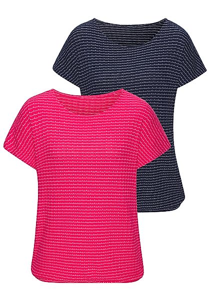 Vivance Kurzarmshirt "aus strukturierter Strickqualität" Set, mit Gummizug günstig online kaufen