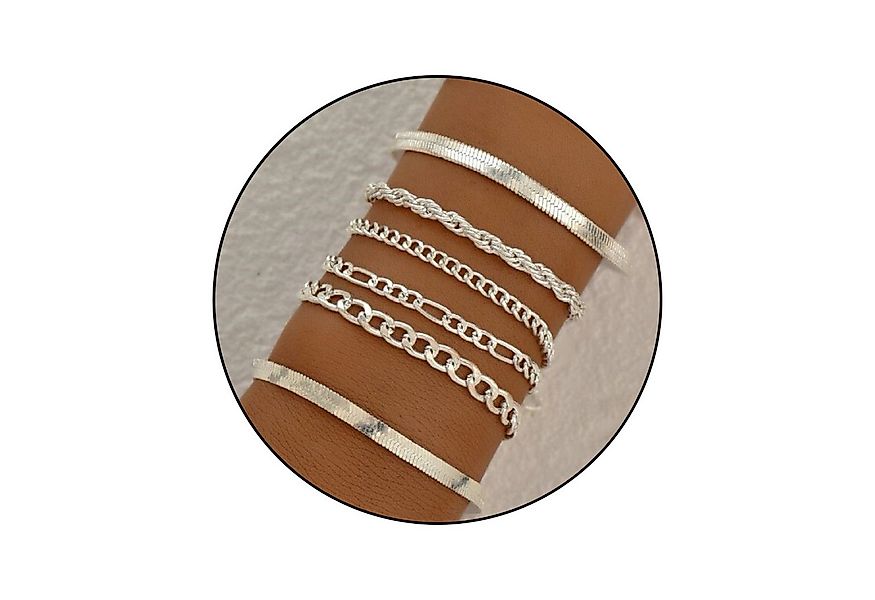 GOLDKLEIN Schmuckset 6 Stück Silber Edelstahl Armbänder Schmuck (6-tlg), An günstig online kaufen