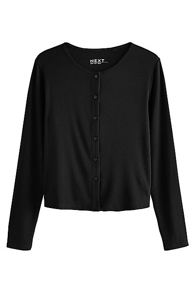 Next Strickjacke Gerippte geknöpfte Strickjacke mit günstig online kaufen