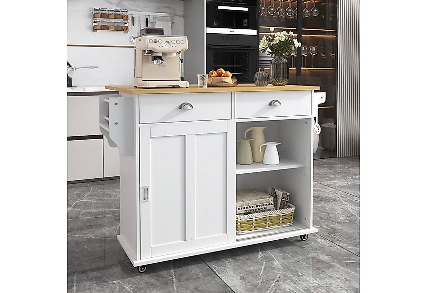 Flieks Küchenwagen Sideboard, (1 St., mit verstellbare Einlegeböden, Rollen günstig online kaufen