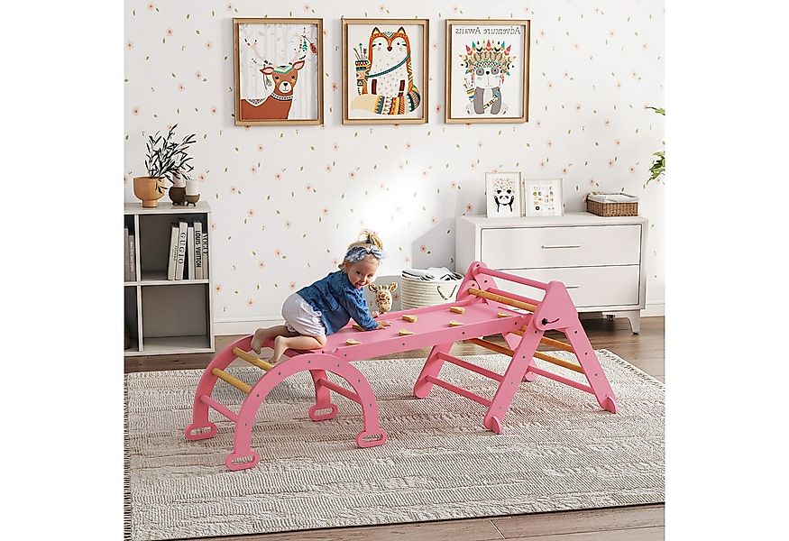 AIYAPLAY Klettergerüst mit Rutsche, Kletterbogen, inkl. doppelseitige Rampe günstig online kaufen