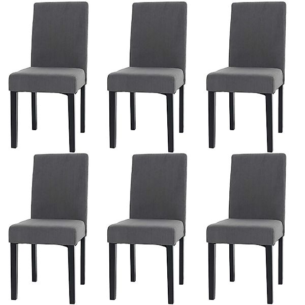MCW Esszimmerstuhl Littau Cord 6er-Set Dunkelgrau Dunkle Beine günstig online kaufen