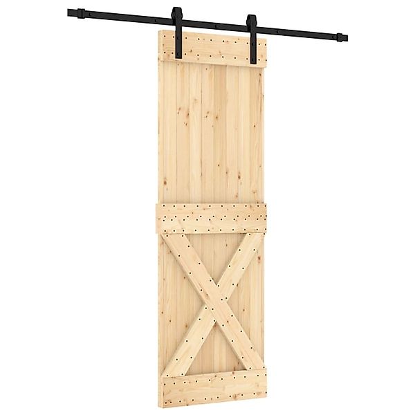 vidaXL Schiebetür mit Beschlag 70x210 cm Massivholz Kiefer 3202979 günstig online kaufen
