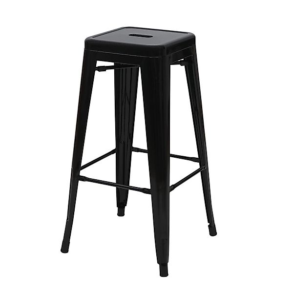 PROREGAL Barhocker Sitzhöhe 77cm Metall Industriedesign Stapelbar Schwarz B günstig online kaufen