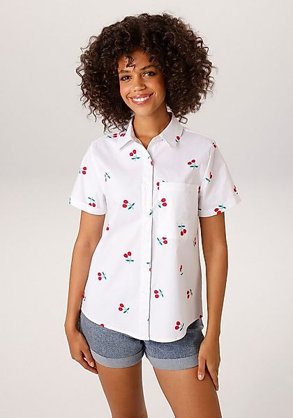 Aniston CASUAL Hemdbluse allover mit grafischen Kirschen bedruckt - NEUE KO günstig online kaufen