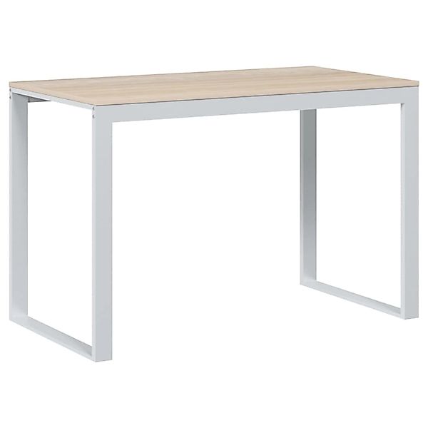 vidaXL Computertisch Weiß und Eiche-Optik 110x60x73 cm Holzwerkstoff 30198 günstig online kaufen