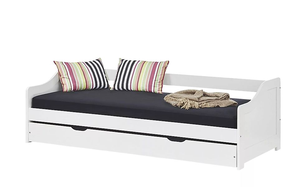 Sofabett mit Ausziehbett  Leonie - weiß - 209 cm - 66 cm - 97 cm - Sconto günstig online kaufen