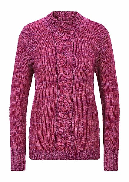 GOLDNER Rundhalspullover "Hüftlanger Langarm Pullover, Zopfstrick" günstig online kaufen