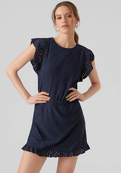 Vero Moda Rundhalsshirt "VMTASSA SL FRILL TOP NOOS" Materialmix, loose fit günstig online kaufen