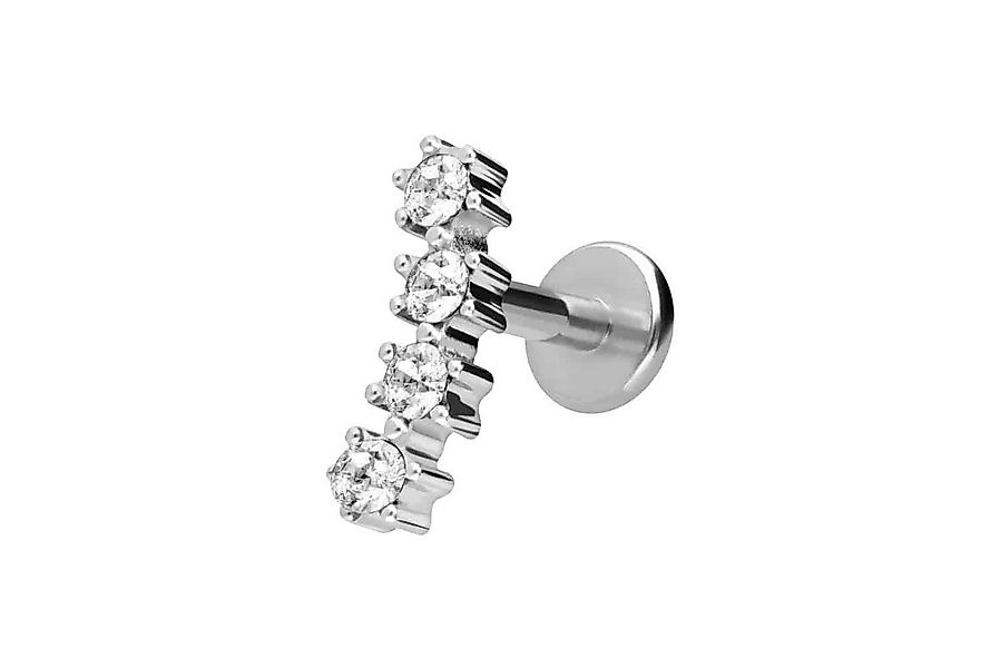 PIERCINGLINE Piercing-Set Titan Labret mit Innengewinde 4 EINGEFASSTE KRIST günstig online kaufen