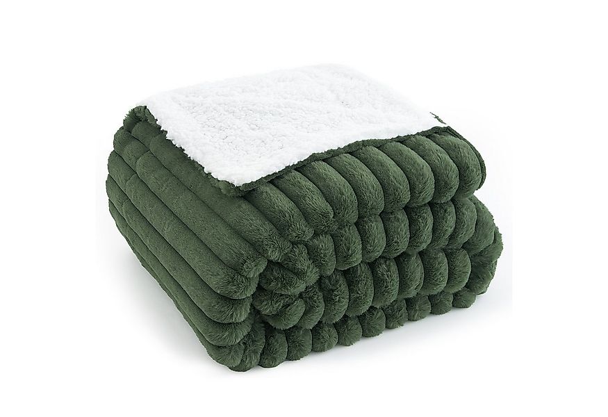 Wohndecke Kuscheldecke 150x200 weiß, Fleecedecke weich, Topfinel, dicke Dec günstig online kaufen