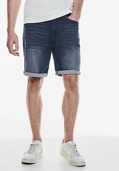 STREET ONE MEN Bermudas, in dunkelblauer Waschung günstig online kaufen