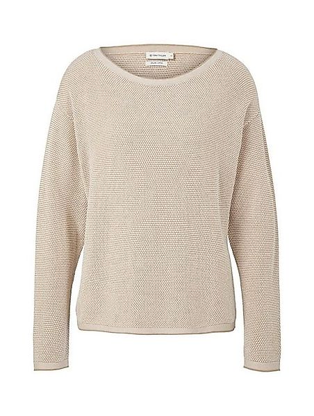 TOM TAILOR Strickpullover Knit pullover with structure, beige bubble struct günstig online kaufen