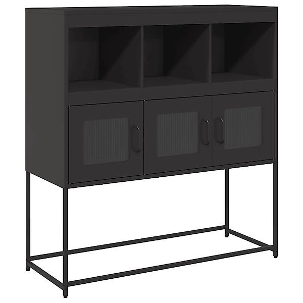 vidaXL Sideboard Schwarz 100,5x39x107 cm Kaltgewalzter Stahl 853416 günstig online kaufen