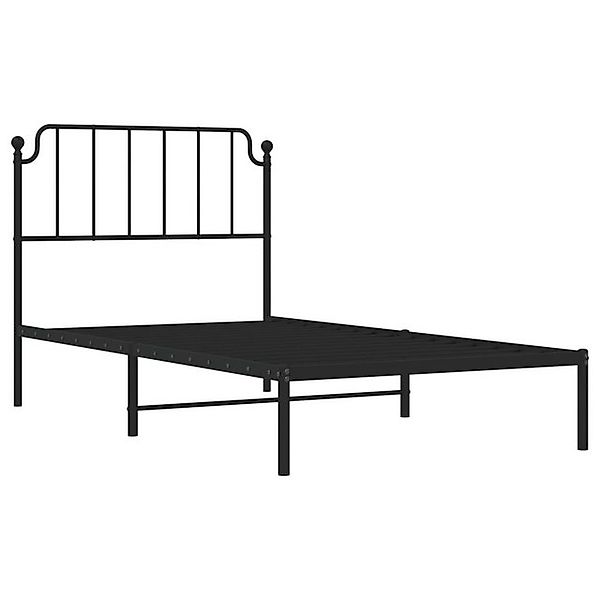 vidaXL Bettgestell Bettgestell mit Kopfteil Metall Schwarz 100x200 cm Bett günstig online kaufen