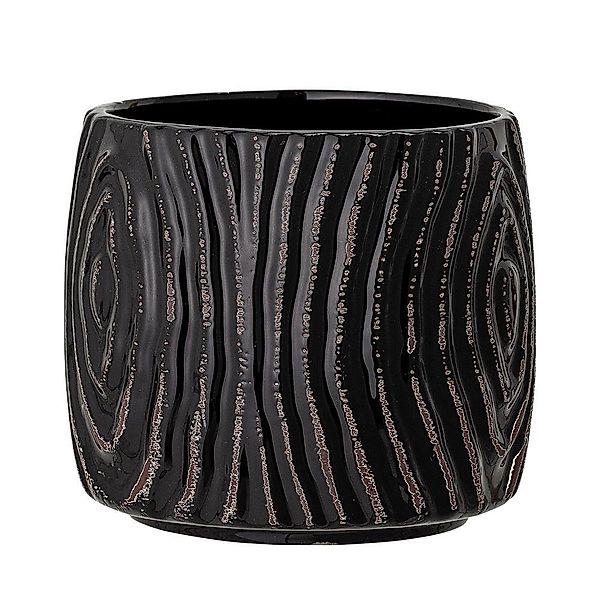 Bloomingville Blumentopf Hena, Schwarz gerillt 13,5cm günstig online kaufen