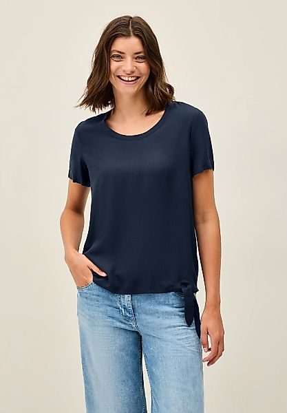 Cecil Shirtbluse Elastiksaum mit Knotendetail günstig online kaufen