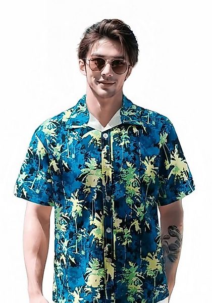 AUKUU Hawaiihemd Bedrucktes Strandhemd für Herren, ein kurzärmliges Hemd mi günstig online kaufen