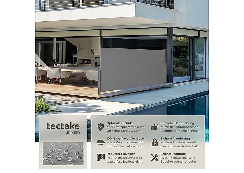 tectake Seitenarmmarkise Seitenmarkise aus Aluminium günstig online kaufen