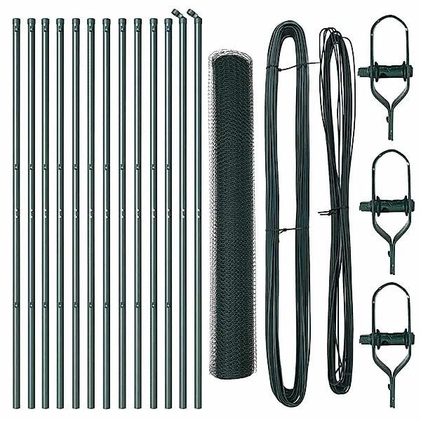 vidaXL Zaunpfosten Grün 25 x 1,4 m 13 mm Mesh Stahl und PVC 3352680 günstig online kaufen
