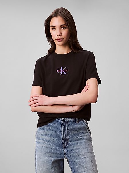 Calvin Klein Jeans Kurzarmshirt "SS 20s CLASSIC LOGO TEE" Mit Glitzer-Logo günstig online kaufen