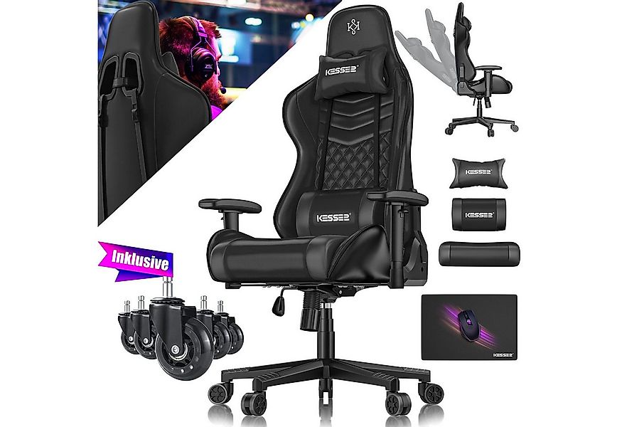 KESSER Gaming Chair, Ergonomisch Gamingstuhl 150kg belastbar Bürostuhl Lend günstig online kaufen