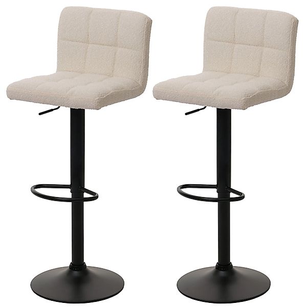 MCW Barhocker G87 2er-Set Creme-Beige Stoff Boucle günstig online kaufen