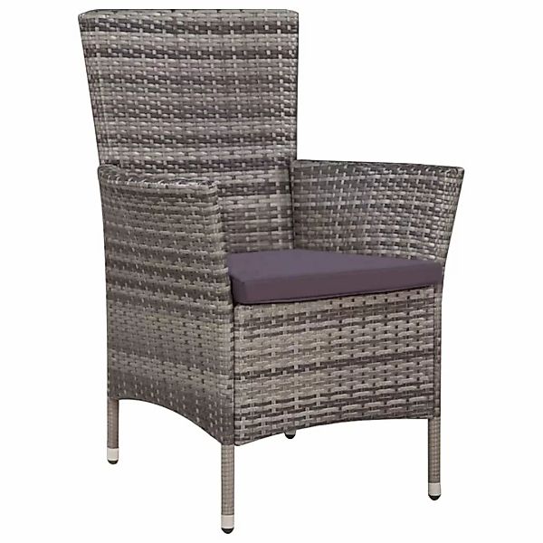 3-tlg. Bistro-set Poly Rattan Grau günstig online kaufen