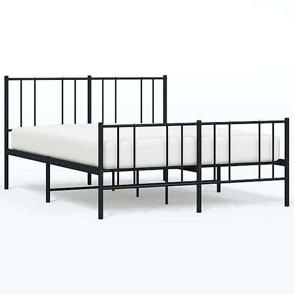 vidaXL Bettgestell mit Kopf- und Fußteil Metall Schwarz 120x190 cm 352495 günstig online kaufen