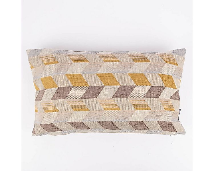 SCHÖNER LEBEN. Dekokissen Kissenhülle Mira Rechtecke schräg beige braun gel günstig online kaufen