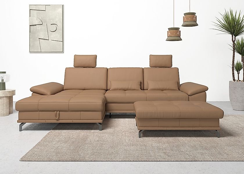 Places of Style Ecksofa Costello, mit Sitztiefenverstellung und Armlehnfunk günstig online kaufen