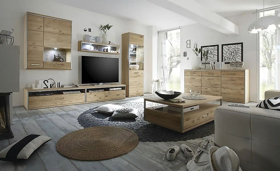 Woodford Wohnwand  Felino ¦ holzfarben ¦ Maße (cm): B: 312 H: 201 T: 52.0 K günstig online kaufen