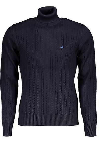 U.S. GRAND POLO Strickpullover Eleganter Herrenpullover in Blau mit Zopfmus günstig online kaufen