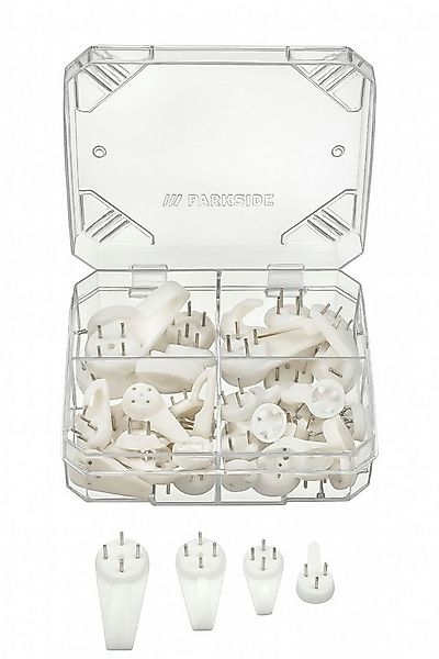 Parkside Wandhaken Parkside Haken Set 40 Stück Kunststoff mit Box für Wandb günstig online kaufen