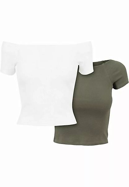 URBAN CLASSICS T-Shirt Urban Classics Damen Ladies Off Shoulder Rib Tee 2-P günstig online kaufen