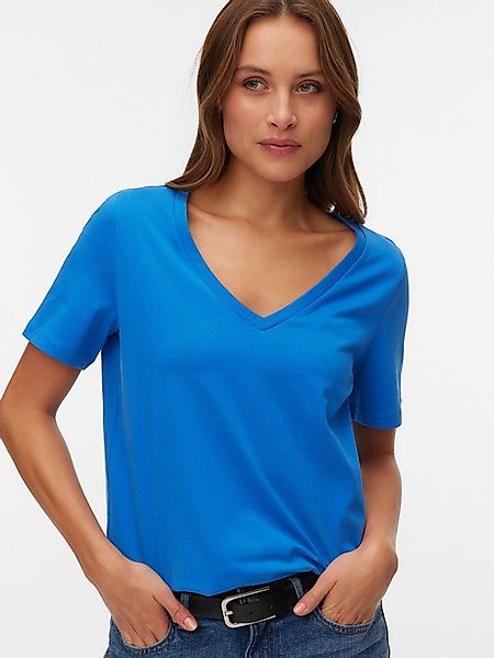 Vero Moda Kurzarmshirt VMPAULINA SS V-NECK T-SHIRT JRS NOOS Baumwolle günstig online kaufen
