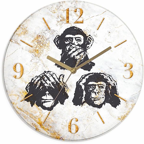 Leonique Wanduhr "Affen - Glas Ø 30cm", analog, 30 cm günstig online kaufen